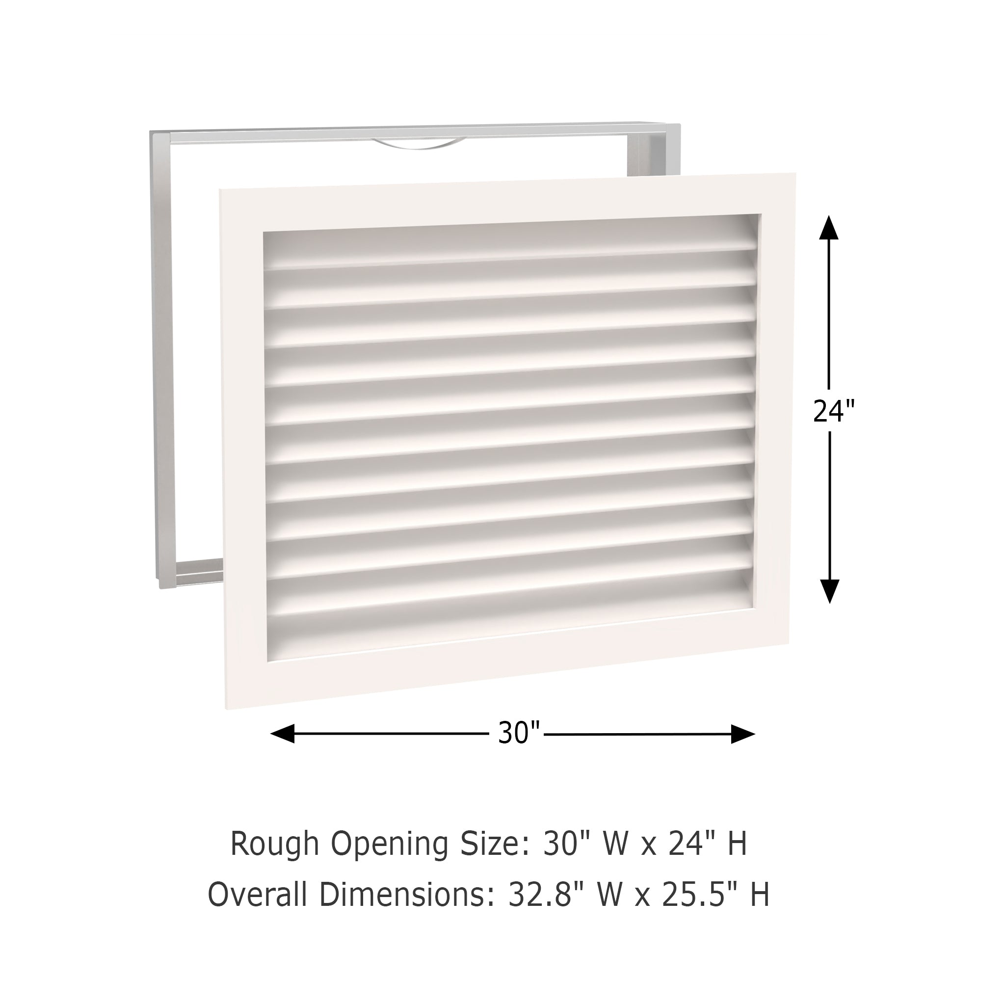 Worth Home Products - decorative wood AC vent covers luxury return vent - Primed Wood Louvers 30x24