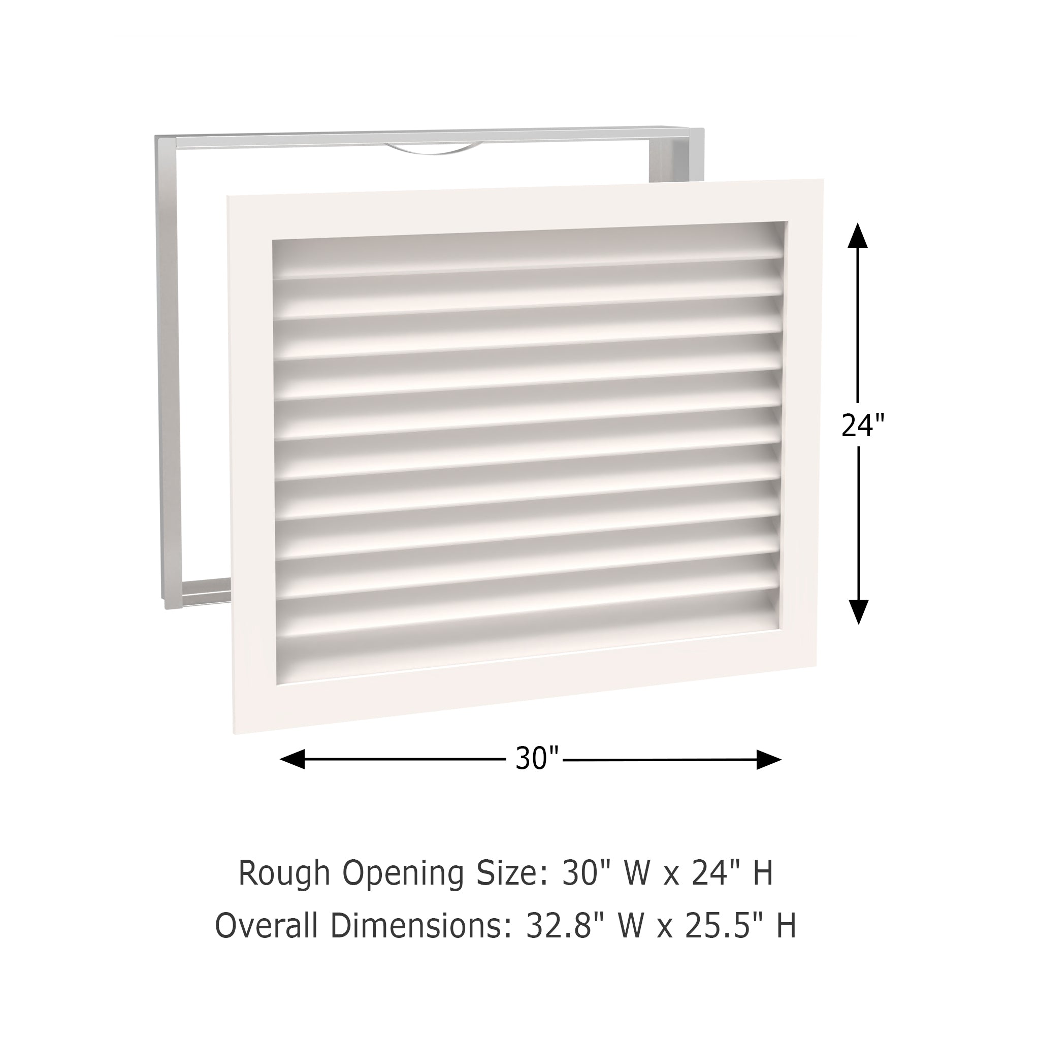 Worth Home Products - decorative wood AC vent covers luxury return vent - Primed Wood Louvers 30x24