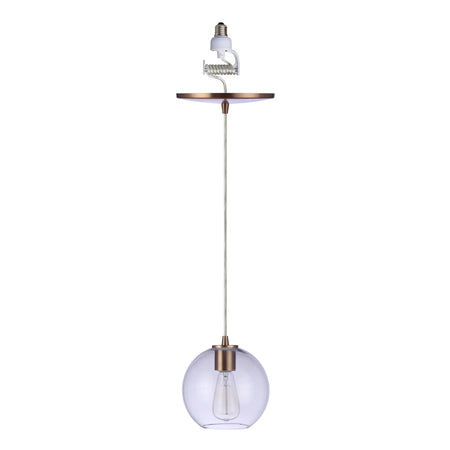 PBN-4680-7201-C - Worth Home Products - Satin Brass Clear Glass Globe Instant Pendant Light