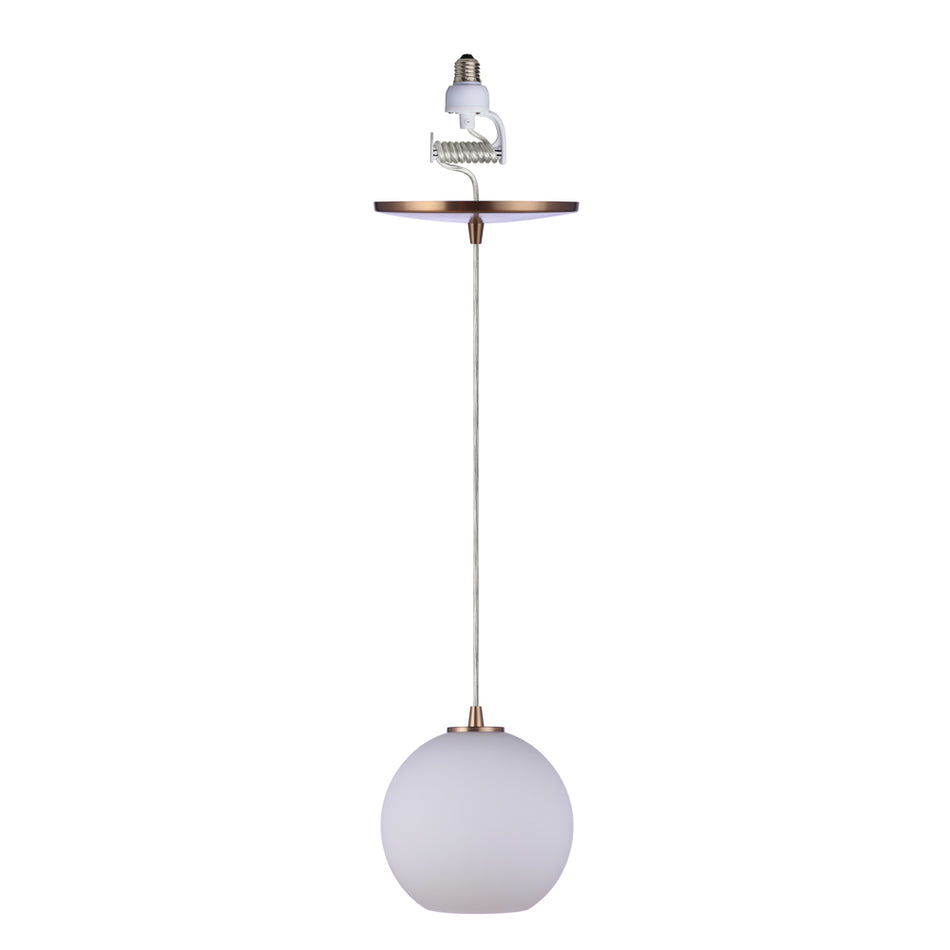 Worth Home Instant Pendant Conversion Light Kit Milk Glass Globe Pendant 
