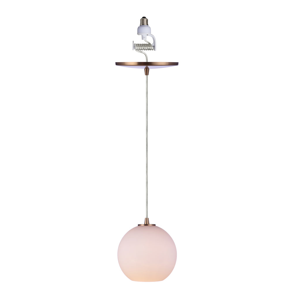 Worth Home Products Satin Brass Milk Glass Globe Instant Pendant Recessed Can Conversion Kit