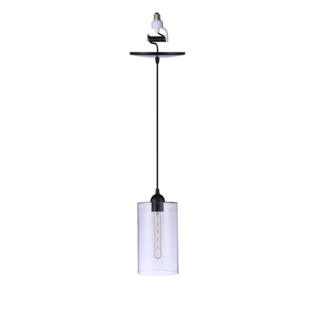 Matte Black Clear Cylinder Instant Pendant Conversion Kit
