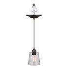 PBN-3224-3200H - BG - Worth Home Prducts Instant Pendant Light - Brushed Bronze Finish Clear Cylinder Glass Instant Pendant Light - Can Light to Pendant Light Conversion Kit for Kitchen Isalnd, Dinig Room, Living Room, Home Office