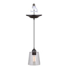 PBN-3224-3200H - BG - Worth Home Prducts Instant Pendant Light - Brushed Bronze Finish Clear Cylinder Glass Instant Pendant Light - Can Light to Pendant Light Conversion Kit for Kitchen Isalnd, Dinig Room, Living Room, Home Office