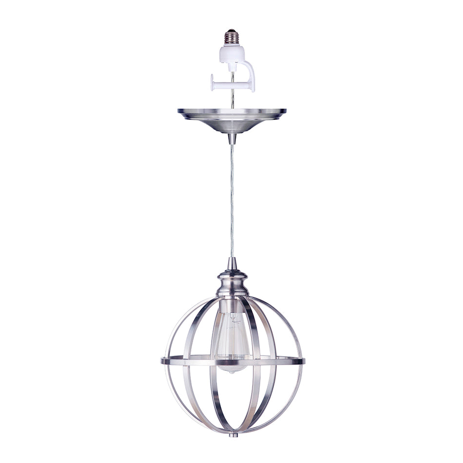 Brushed Nickel 10" Cage Shade Instant Pendant Light