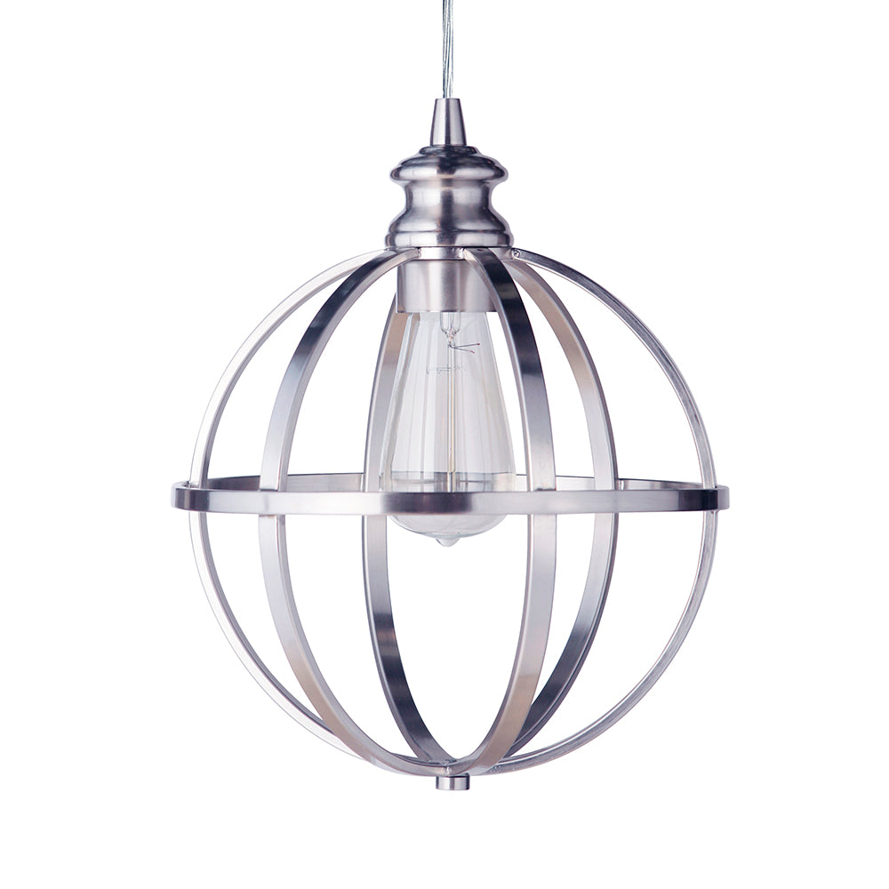 Instant Pendant Light with Brushed Nickel Cage Shade - Worth Home Products