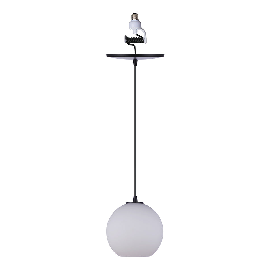 PBN-4680-7200-M - Worth Home Products - Matte Black Milk Glass Globe Instant Pendant Light