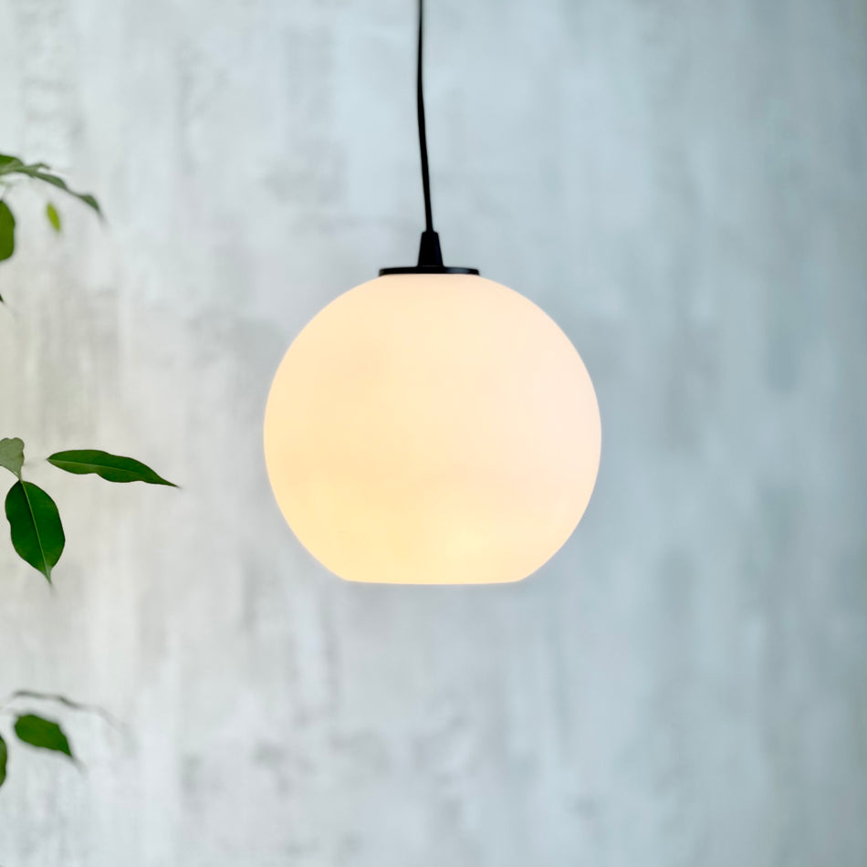 PBN-4680-7200-M - Worth Home Products - Matte Black Milk Glass Globe Instant Pendant Light - Lifestyle