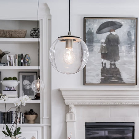 Instant Pendant Light Brushed Brass Clear Globe PBN-6010-0073 - Worth Home Products