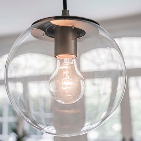 Instant Pendant Light Brushed Brass Clear Globe PBN-6010-0073 - Worth Home Products