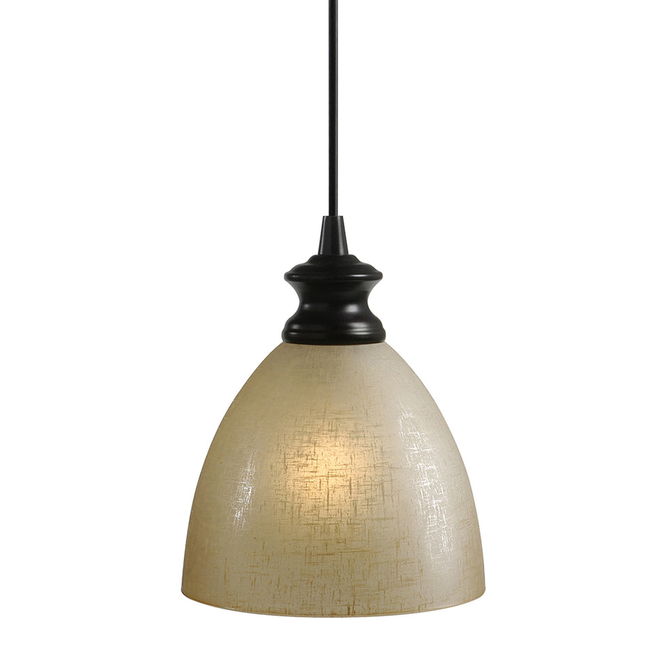 Instant Pendant Light with Linen Glass Dome Shade - Worth Home Products
