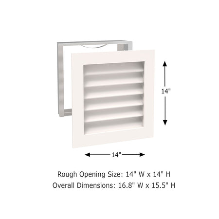 Worth Home Products - PGF1414 - decorative wood AC grille return vent cover - 14x14 - 14" width x 14" height