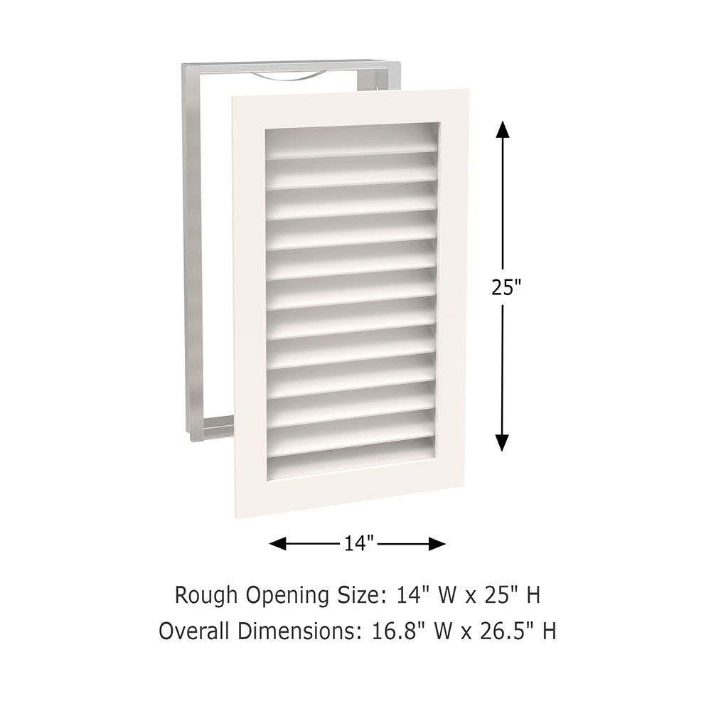 Worth Home Products - PGF1425 - decorative wood AC grille return vent cover - 14x25 - 14" width x 25" height