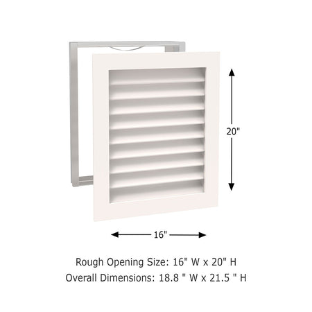 Worth Home Products - PGF1620 - decorative wood AC grille return vent cover - 16x20 - 16" width x 20" height