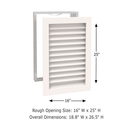 Worth Home Products - PGF1625 - decorative wood AC grille return vent cover - 16x25 - 16" width x 25" height
