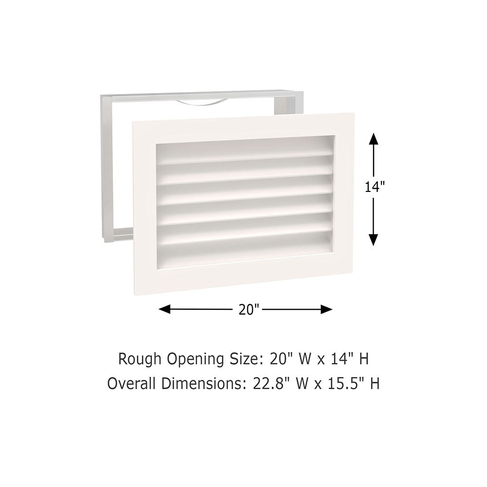 Worth Home Products - PGF2014 - decorative wood AC grille return vent cover - 20x14 - 20" width x 14" height
