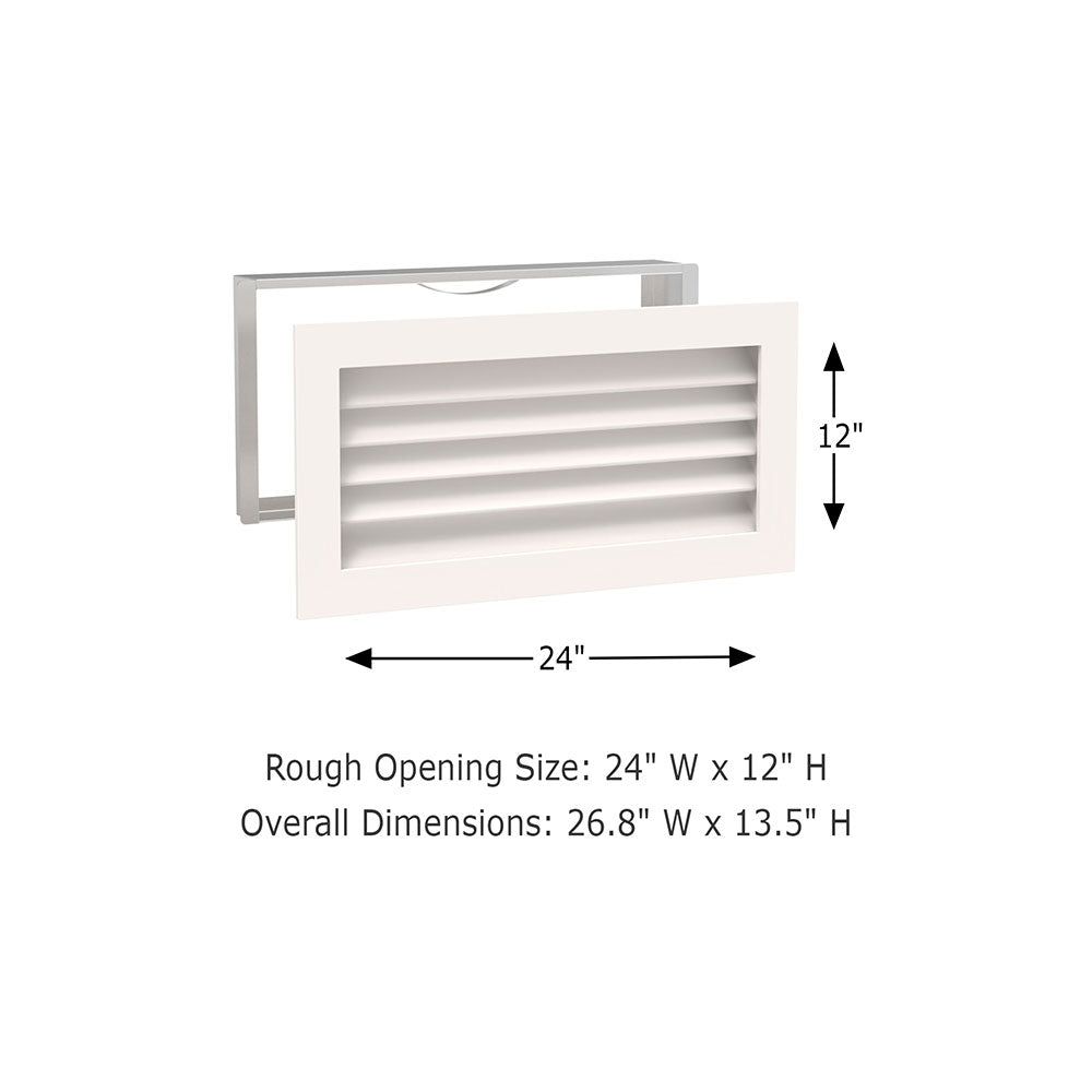 Worth Home Products - PGF2412 - decorative wood AC grille return vent cover - 24x12 - 24" width x 12" height