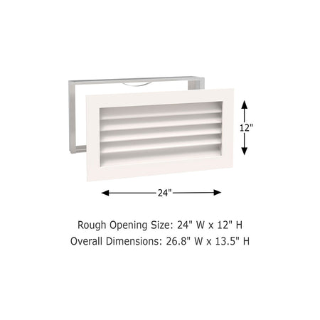 Worth Home Products - PGF2412 - decorative wood AC grille return vent cover - 24x12 - 24" width x 12" height