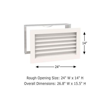 Worth Home Products - PGF2414 - decorative wood AC grille return vent cover - 24x14 - 24" width x 14" height