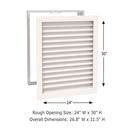 Worth Home Products - PGF2430 - decorative wood AC grille return vent cover - 24x30 - 24" width x 30" height