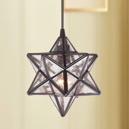 PKN-4724 - Worth Home Products - Bronze Moravian Star Instant Pendant Recessed Can Light - Lifestyle