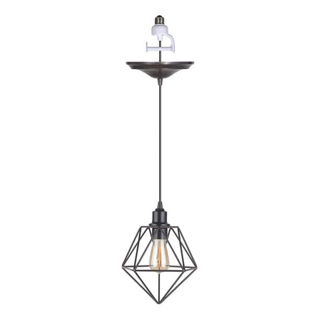 PKN-5001-0081 - Worth Home Products - Brushed Bronze Geo-Pyramid Instant Pendant Recessed Can Light