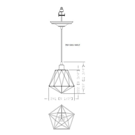 Instant Pendant Light Brushed Bronze Geo-Pyramid PKN-5001-0081 - Worth Home Products