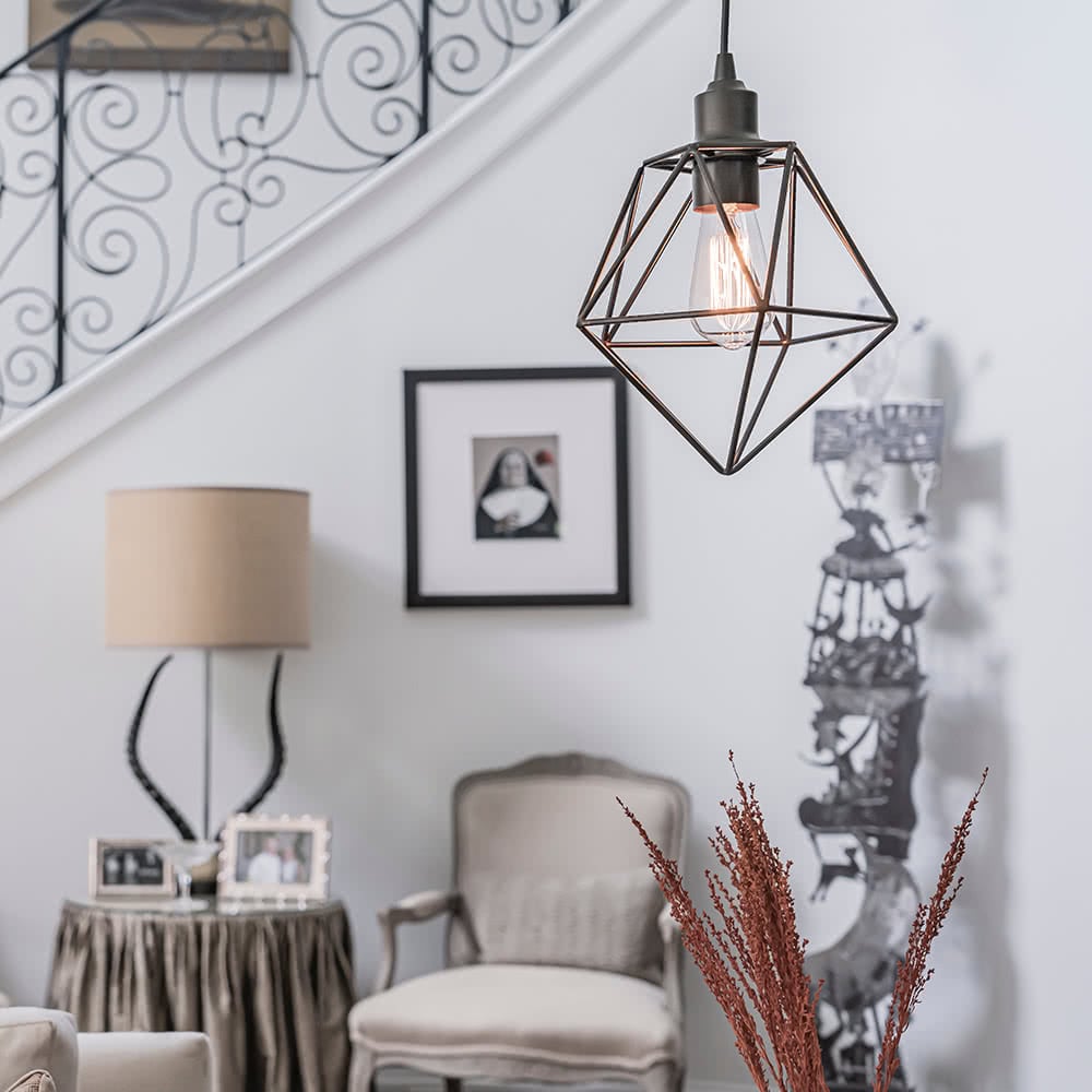 Instant Pendant Light Brushed Bronze Geo-Pyramid PKN-5001-0081 - Worth Home Products