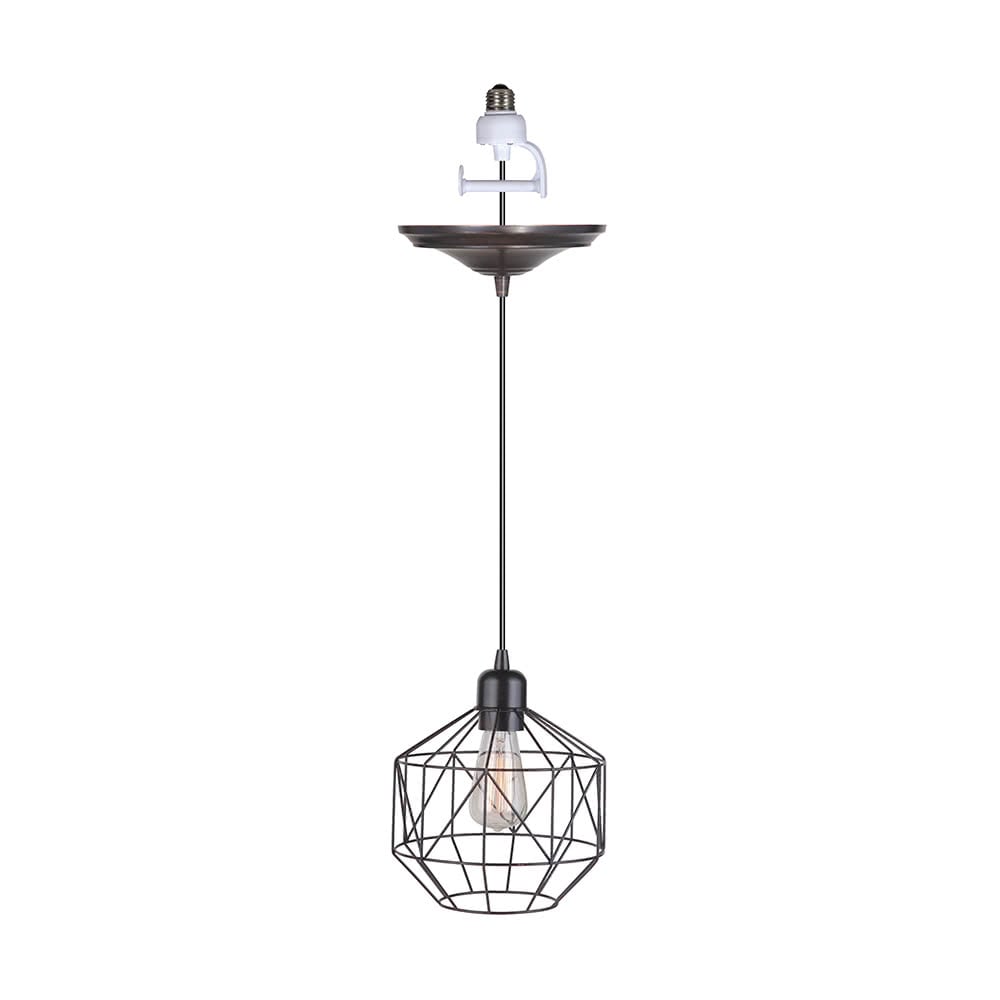 Instant Pendant Light Brushed Bronze Geometric Cage PKN-5005 - Worth Home Products
