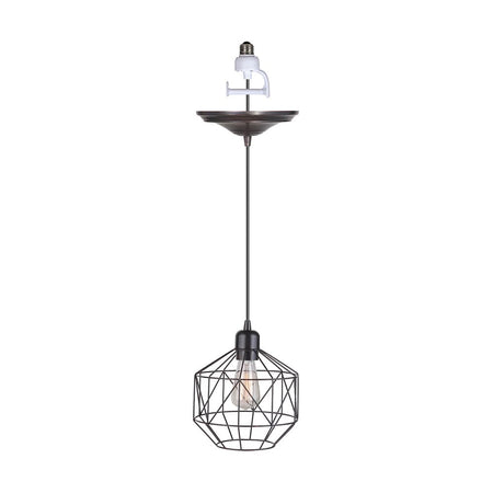Instant Pendant Light Brushed Bronze Geometric Cage PKN-5005 - Worth Home Products
