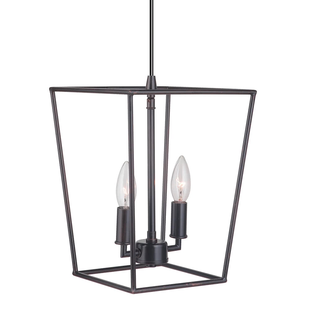 PKN-5011 - Worth Home Products - Brushed Bronze 2-Light Lantern Instant Pendant Recessed Can Light
