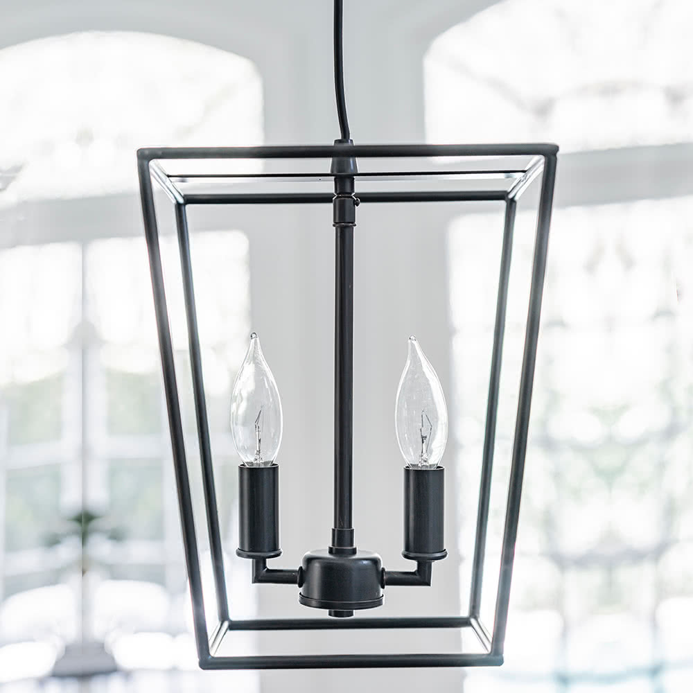 Instant Pendant Light Brushed Bronze 2-Light Lantern PKN-5011 - Worth Home Products