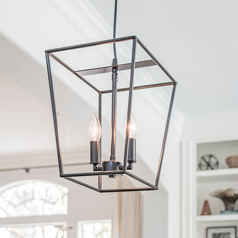 Instant Pendant Light Brushed Bronze 2-Light Lantern PKN-5011 - Worth Home Products