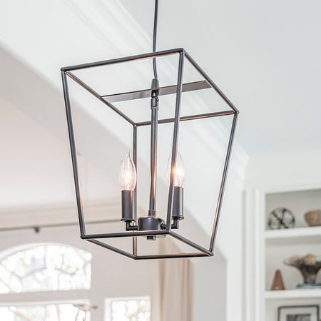 Instant Pendant Light Brushed Bronze 2-Light Lantern PKN-5011 - Worth Home Products