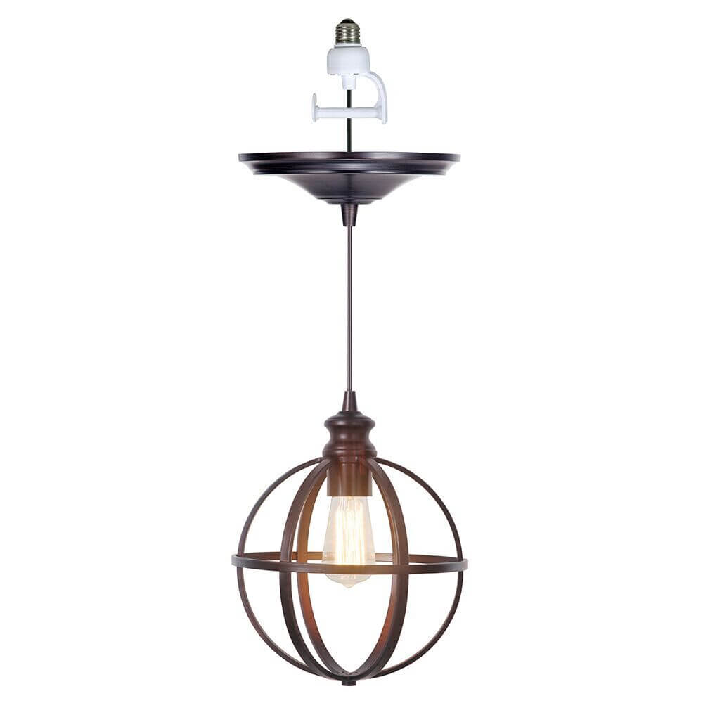 Instant Pendant Light Bronze Cage Shade - Worth Home Products -PBN-4034-0011 - Worth Home Products